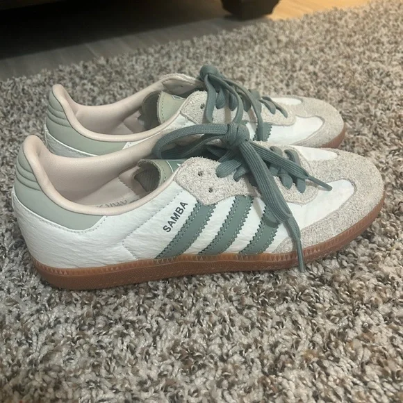 Adidas Samba White and Green Sneakers - Picture 1 of 4